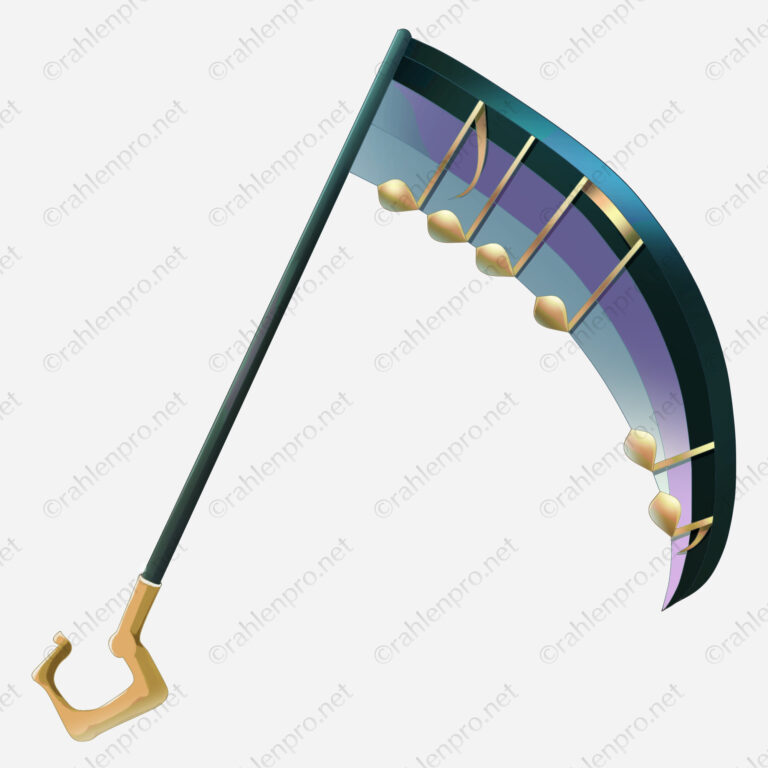 オリジナル　ファンタジー　ゲーム　イラスト　武器　鎌　五線譜