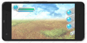 オリジナル　スマホゲーム　イラスト　UI 背景　風景　草原　空