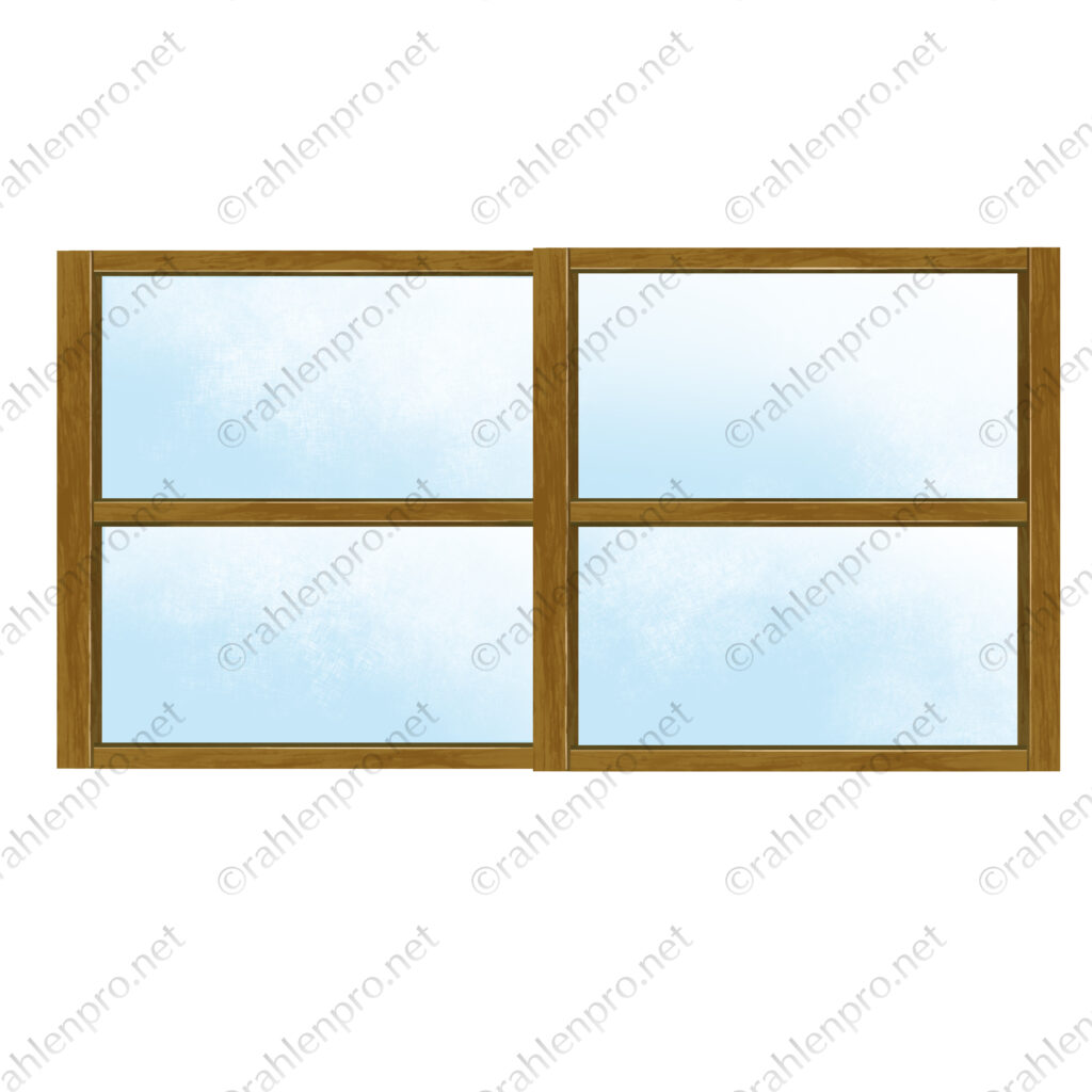 オリジナル　イラスト　素材　窓　窓ガラス　木製