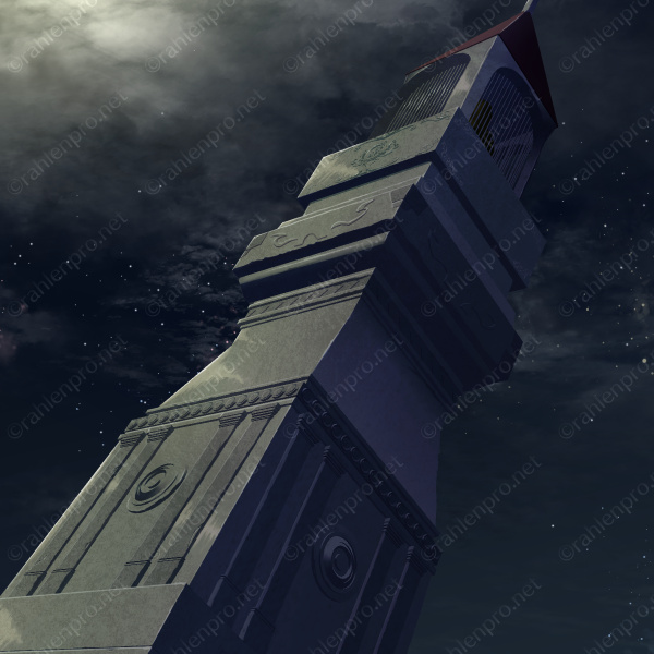 ファンタジー　ゲーム　背景　イラスト　夜　星空　塔