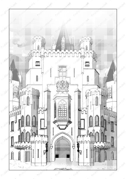 オリジナル　ファンタジー　漫画　背景　城