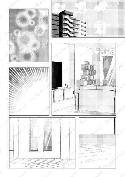 オリジナル　現代　学園もの　漫画　背景　建物　マンション　お部屋　室内　インテリア　家具