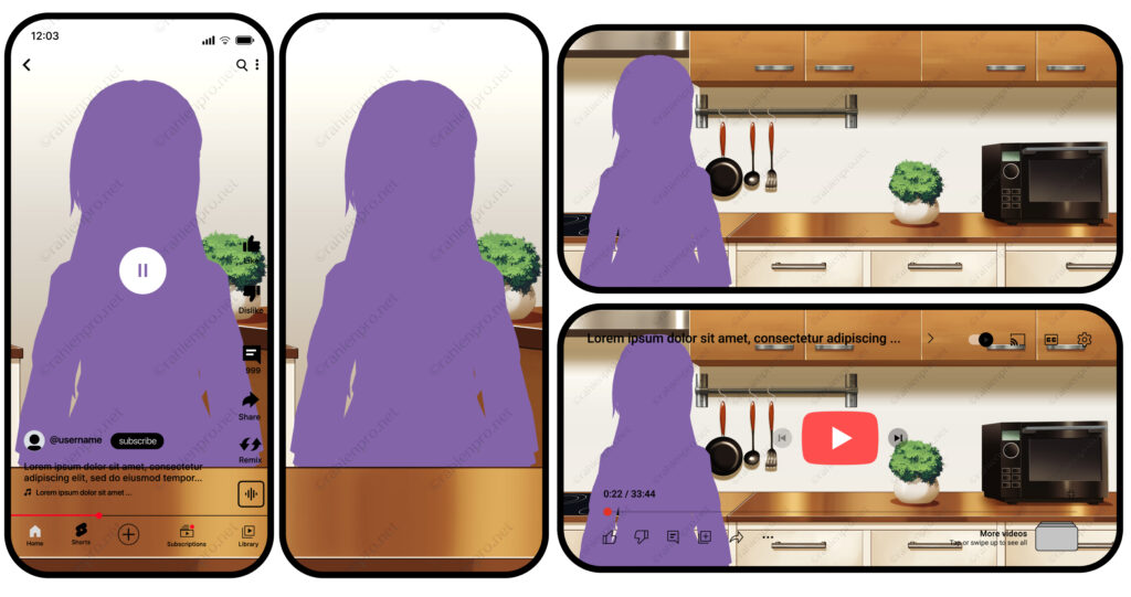 オリジナル　配信　背景　イラスト　現代　カウンター　キッチン　YouTube