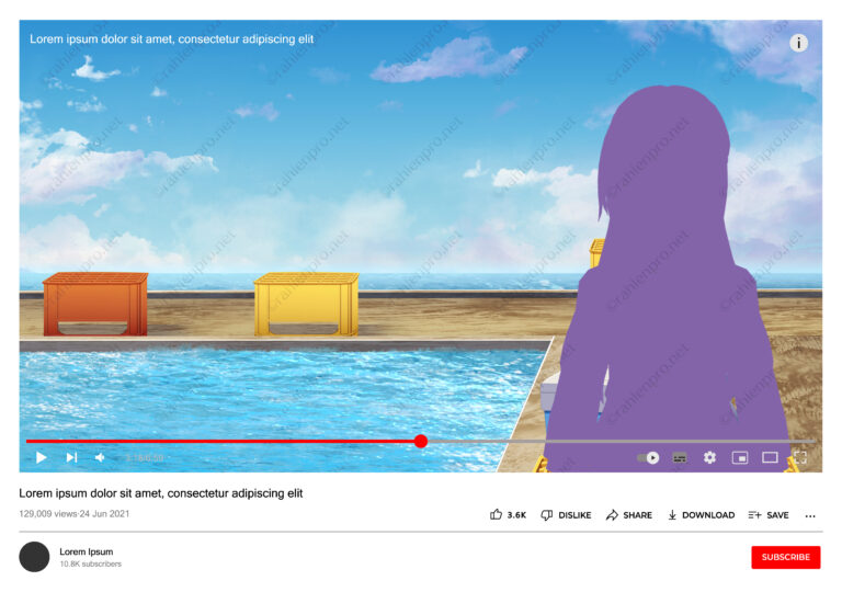 オリジナル　配信　背景　イラスト　現代　釣り堀　青空　YouTube