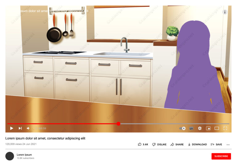 オリジナル　配信　背景　イラスト　現代　カウンター　キッチン　YouTube