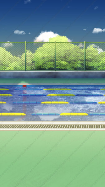 オリジナル　スマホ　ゲーム　背景　イラスト　学校　プール