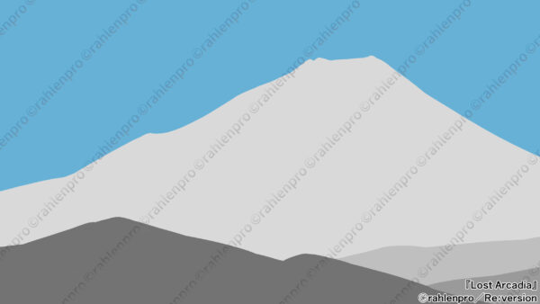 ゲーム　背景　イラスト　富士山　昼　青空　ラフ