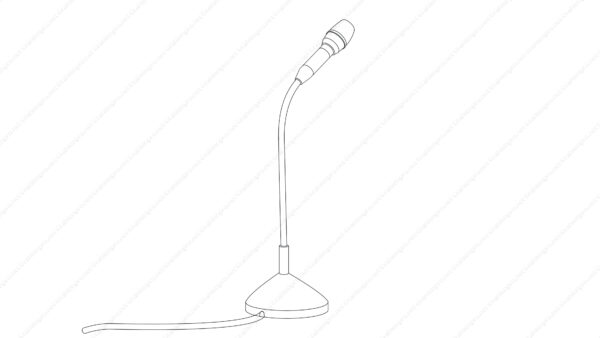 オリジナル　アイテム　線画　イラスト　ラジオ　卓上マイク