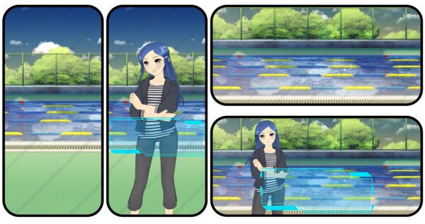 オリジナル スマホ ゲーム 背景 イラスト 学校 プール