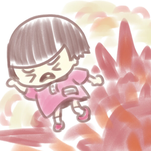 チコちゃんに叱られる！　チコちゃん　爆破　吹っ飛ぶ　イラスト