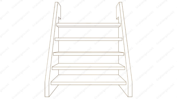 オリジナル　アイテム　インテリア　イラスト　線画　階段