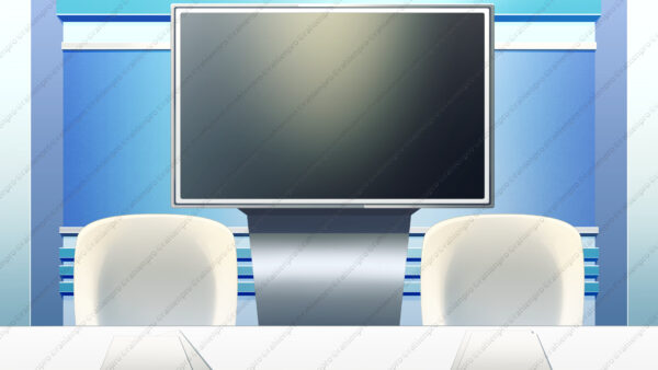 オリジナル　イラスト　YouTube　横　動画　配信　背景　現代　ニュース　スタジオ　セット
