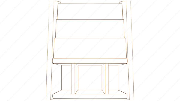 オリジナル　イラスト　本棚　線画