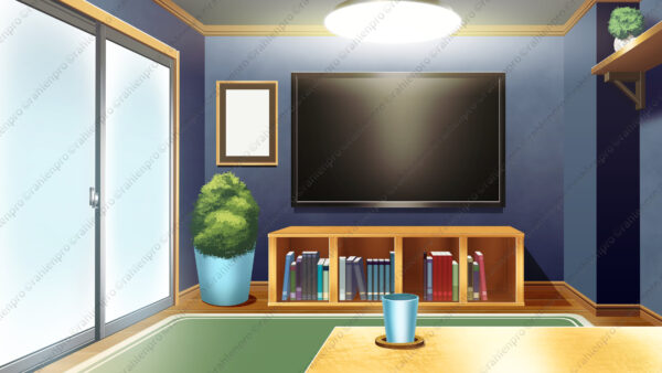 オリジナル　配信　背景　横　イラスト　現代　ワンルーム　YouTube