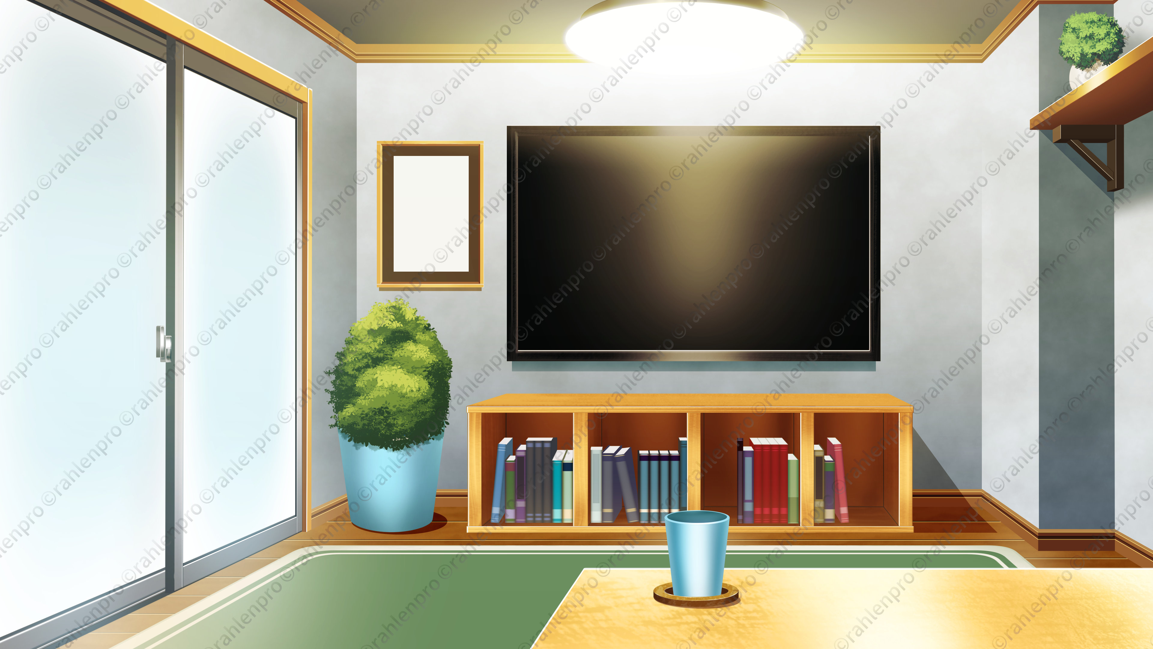 オリジナル 配信 背景 横 イラスト 現代 ワンルーム YouTube