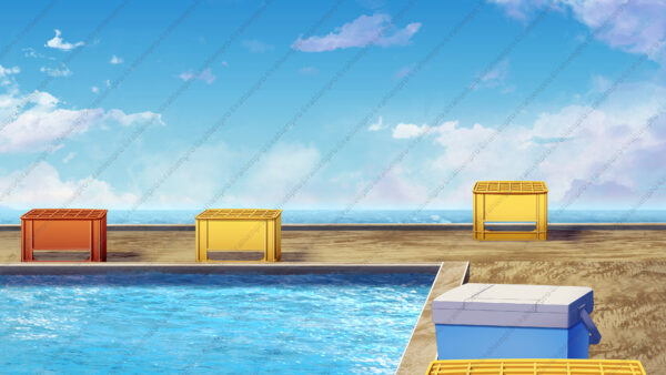 オリジナル 配信 背景 横 イラスト 現代 昼 海上 釣り堀 YouTube