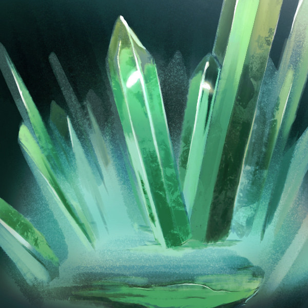 オリジナル　背景　イラスト　ゲーム　ファンタジー　宝石　緑色