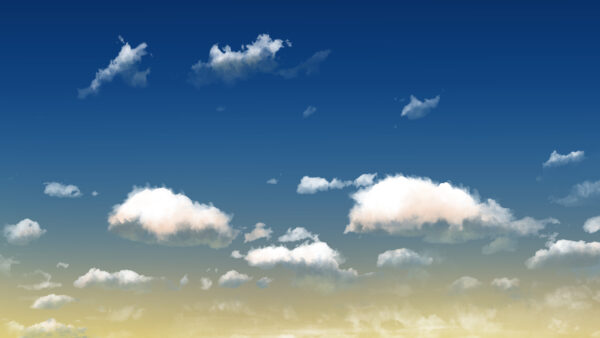 オリジナル 背景 イラスト 朝 青空 雲