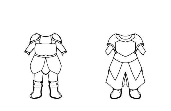 オリジナル　防具　イラスト　勇者　鎧　線画
