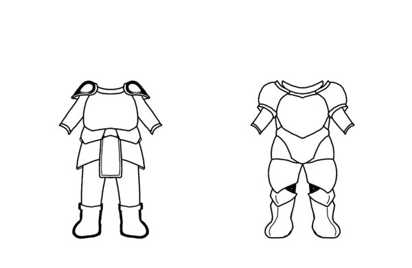 オリジナル　防具　イラスト　勇者　鎧　線画