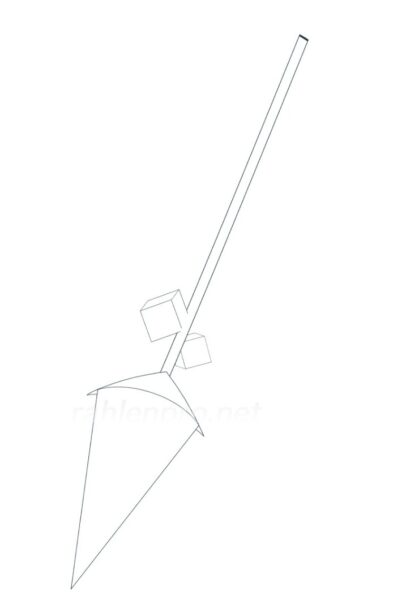 オリジナル 武器 イラスト 近未来 SF 槍 線画