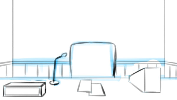 オリジナル　配信　背景　イラスト　ラフ　現代　ラジオブース　YouTube