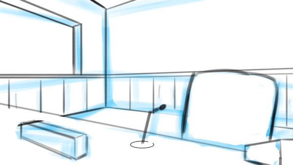 オリジナル　配信　背景　イラスト　ラフ　現代　ラジオブース　YouTube