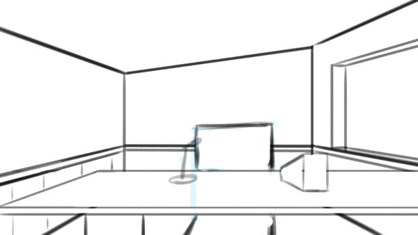 オリジナル　配信　背景　イラスト　ラフ　現代　ラジオブース　YouTube