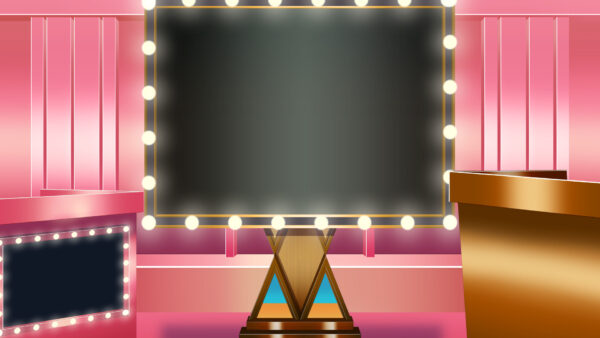 オリジナル　配信　背景　横　イラスト　現代　クイズ番組　スタジオ　セット　YouTube