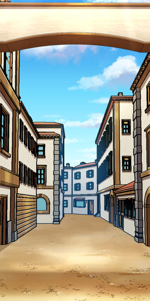 オリジナル　Webtoon　背景　イラスト　ファンタジー　街並み　青空