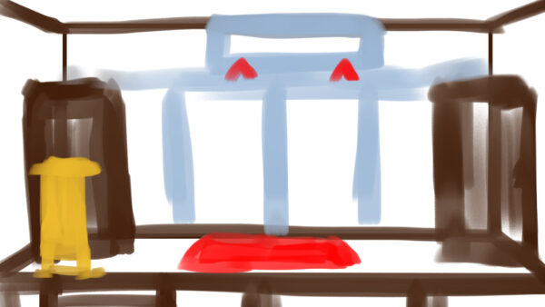 オリジナル　配信　背景　横　イラスト　ラフ　寄席　落語　高座　YouTube