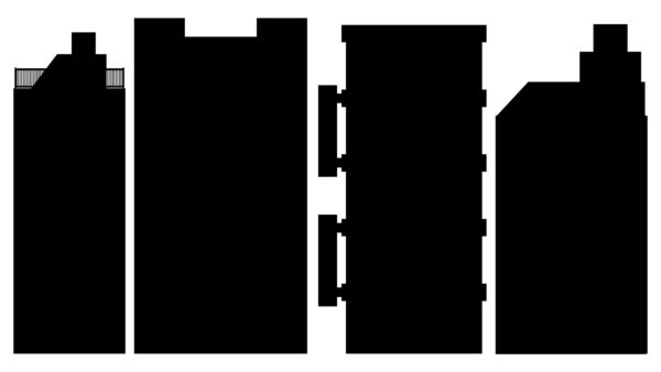 オリジナル　背景　イラスト　素材　シルエット　ビル