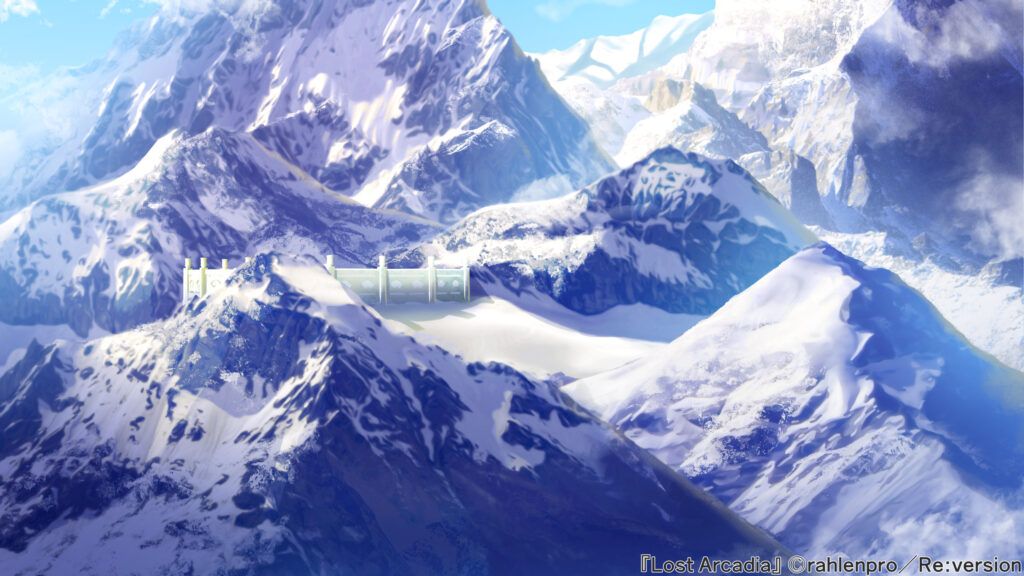 オリジナル　ゲーム　背景　イラスト　中華風　山脈　青空