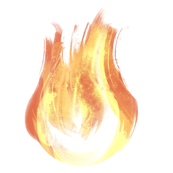 オリジナル　ゲーム　エフェクト　イラスト　炎　リアルタッチ　ラフ