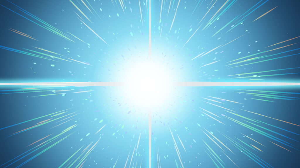 オリジナル　背景　イラスト　キラキラ　青　発光