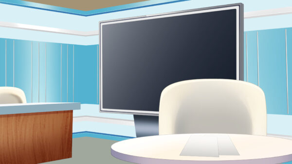 オリジナル 背景 イラスト YouTube 横 動画 配信 現代 ニュース スタジオ セット ラフ
