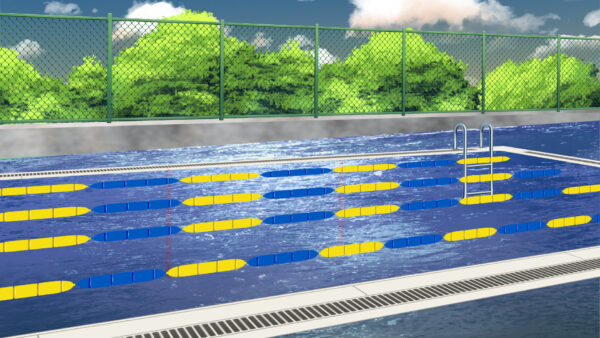 オリジナル ゲーム 背景 イラスト 学校 プール ラフ