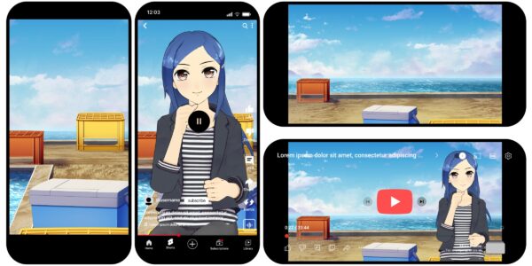 オリジナル 配信 背景 縦 横 イラスト 現代 昼 海上 釣り堀 YouTube